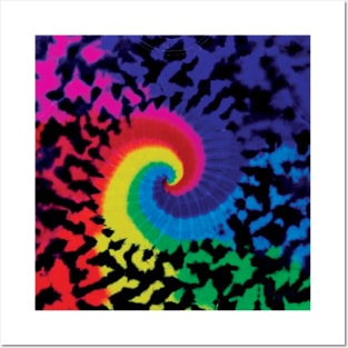 Mini Spiral Crumble Rainbow Tie Dye Posters and Art